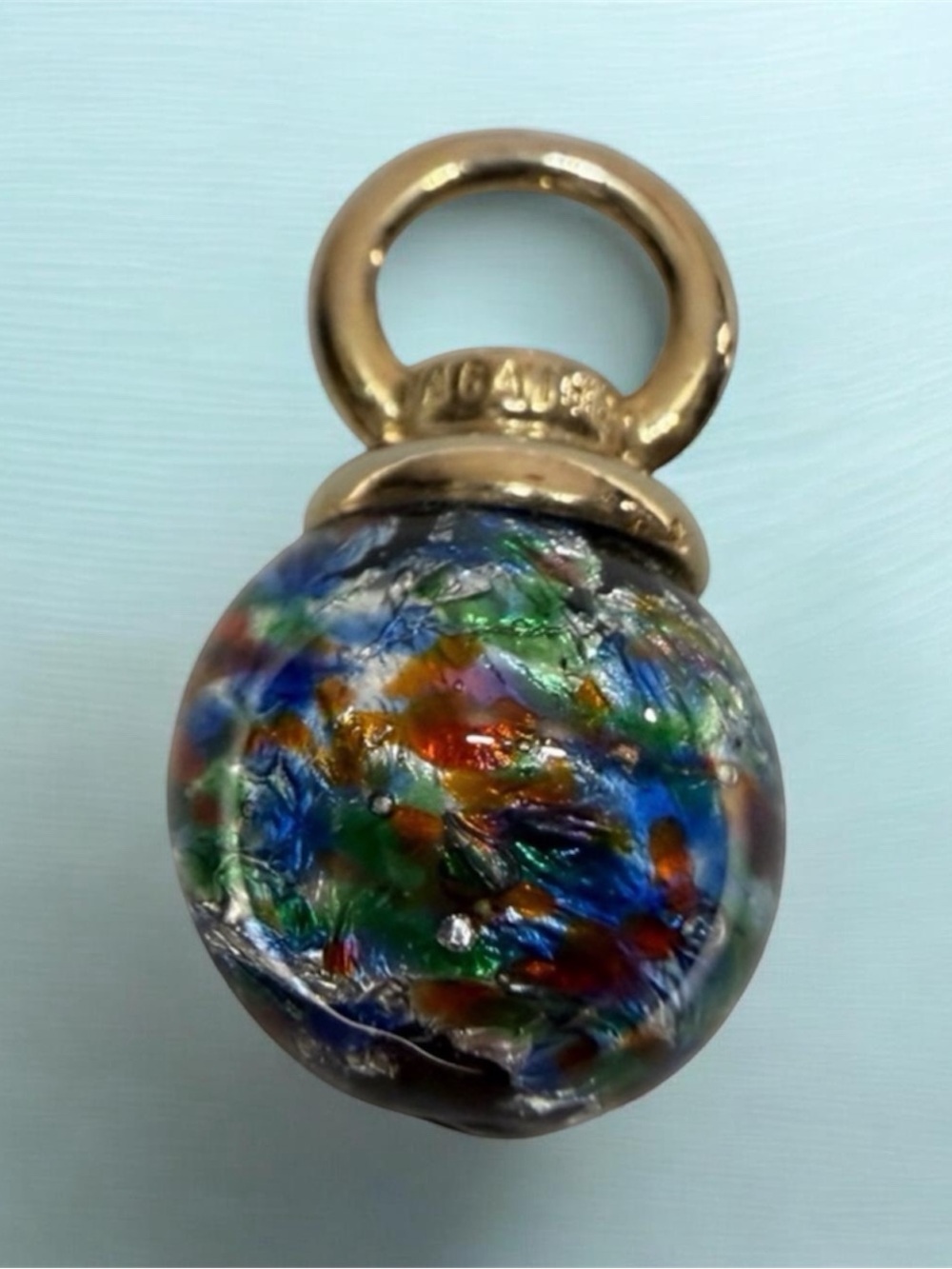 Agatha Paris Multicolor‎ Glass Orb Pendant Gold Tone Charm